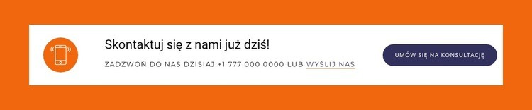 Skontaktuj się z nami dzisiaj blok Szablony do tworzenia witryn internetowych