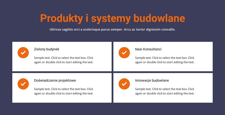 Produkty i systemy budowlane Motyw WordPress