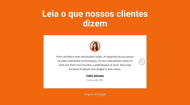 Bloco de depoimentos com controle deslizante Modelo de site