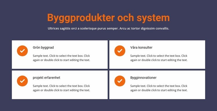 Byggprodukter och system Webbplats mall