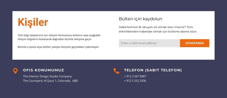 Beyaz ızgarada iletişim formu HTML Şablonu