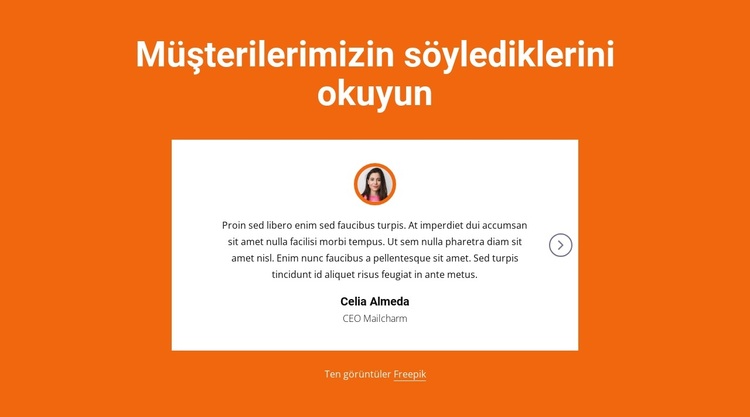 Kaydırıcılı referanslar bloğu WordPress Teması