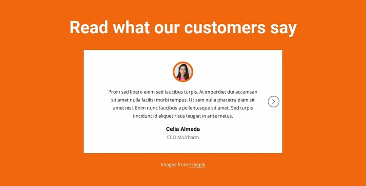 Testimonials block with slider Website Design