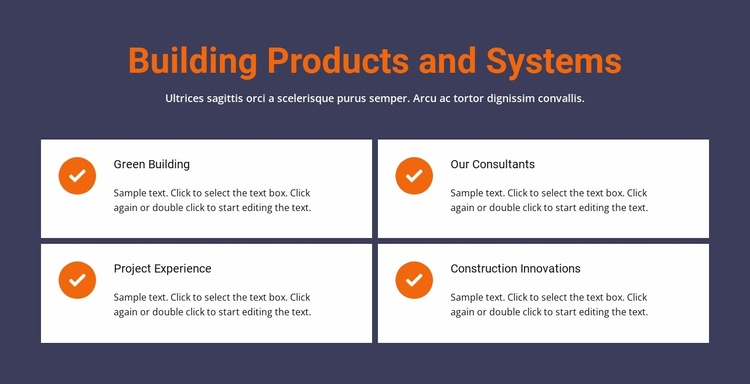 Building products and system Landing Page