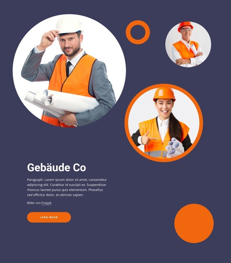 Sachverständiger Gewerbebauer Website Builder-Vorlagen