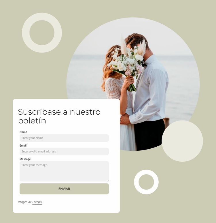 Nos encanta hablar de bodas Maqueta de sitio web