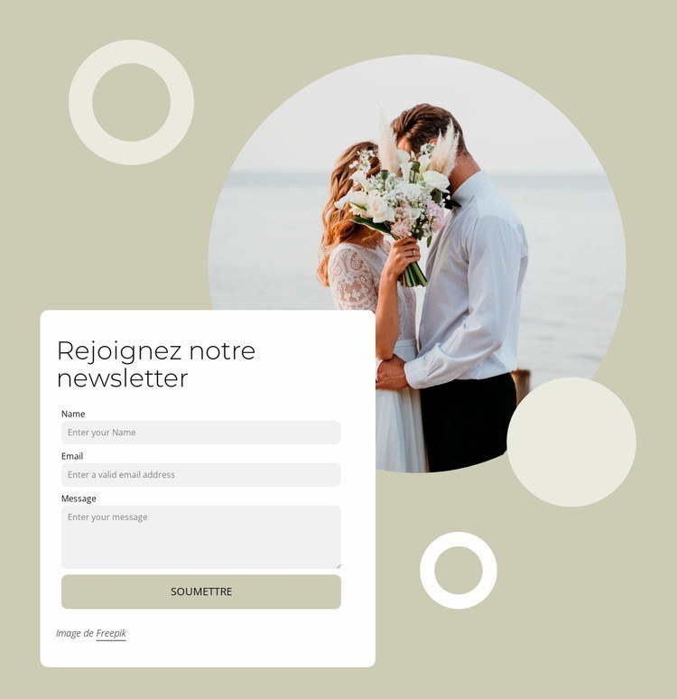 Nous aimons parler des mariages Conception de site Web