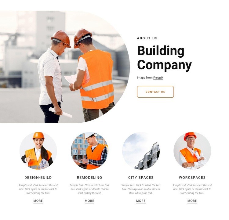 London building company Homepage Design