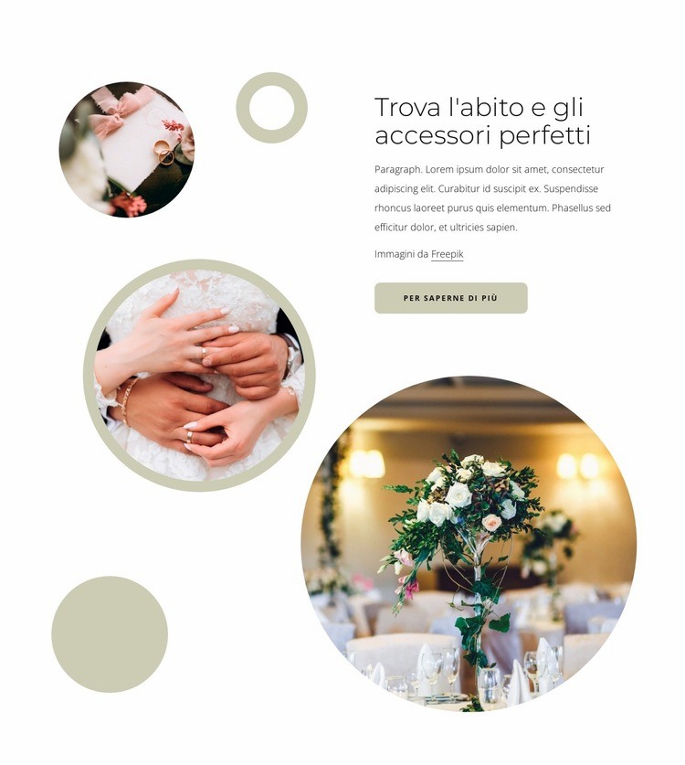 Abito e accessori perfetti Mockup del sito web