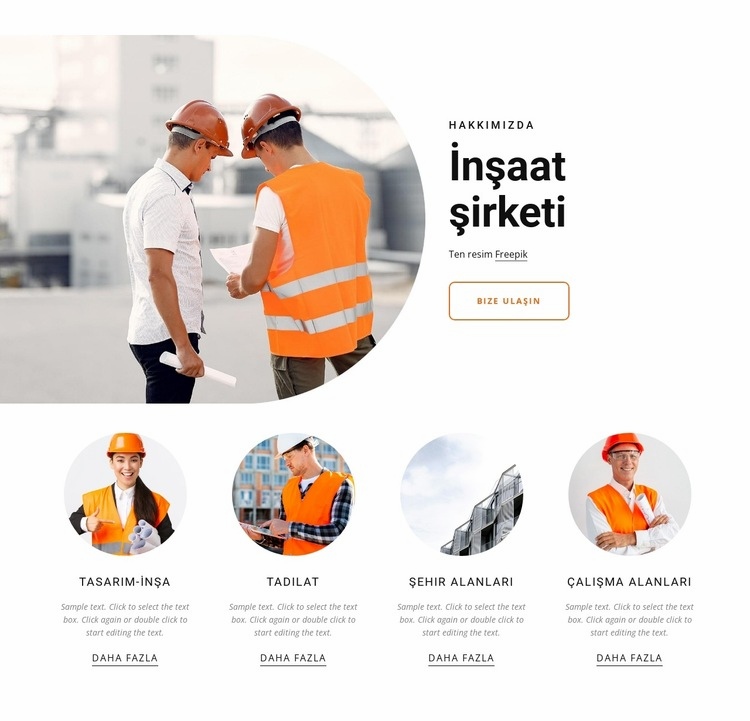 Londra inşaat şirketi Web Sitesi Mockup'ı