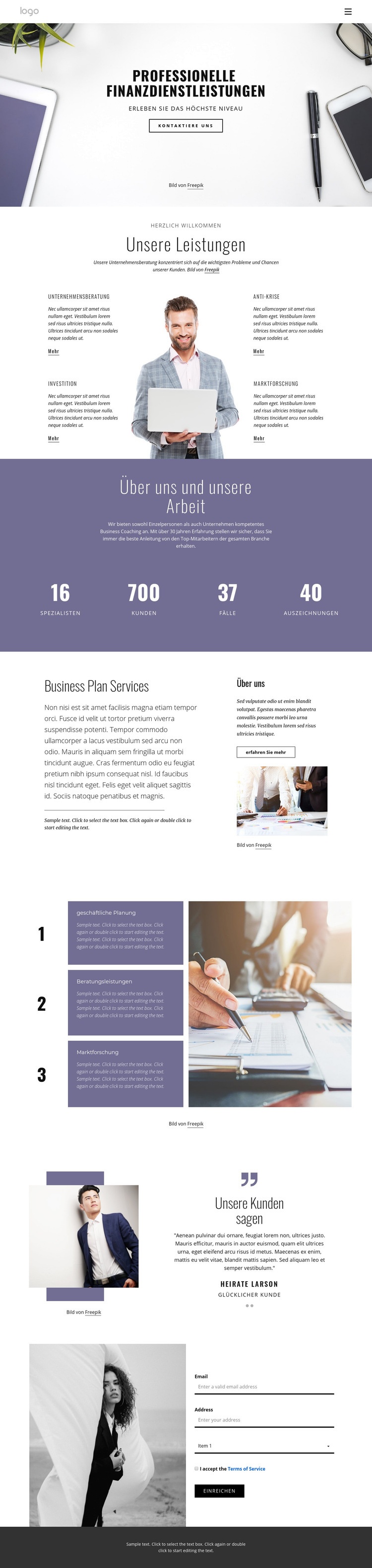 Professionelle Finanzdienstleistungen HTML5-Vorlage