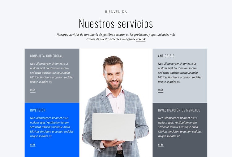 Servicios financieros Maqueta de sitio web