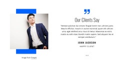 Our clients say - Html Code Example by Nicepage