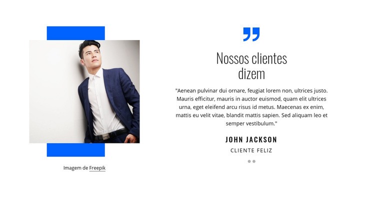 Nossos clientes dizem Modelo HTML5