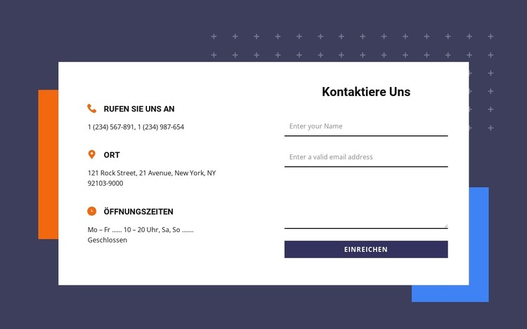 Kontaktblock mit zwei Formen CSS-Vorlage