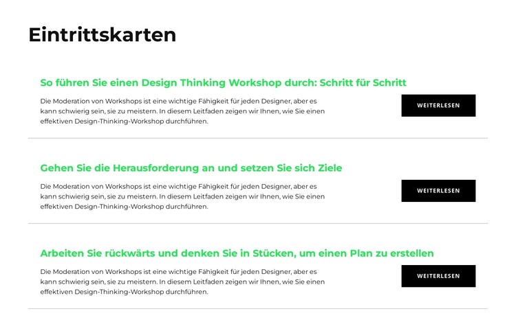 Kauf ein Ticket HTML-Vorlage