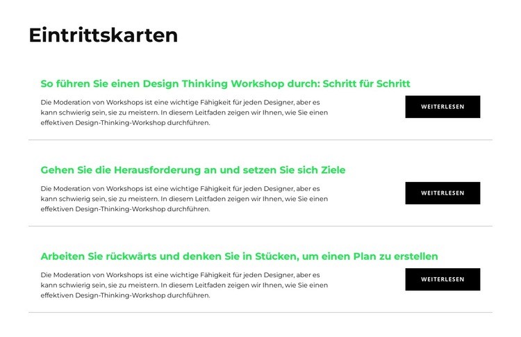 Kauf ein Ticket Website Builder-Vorlagen