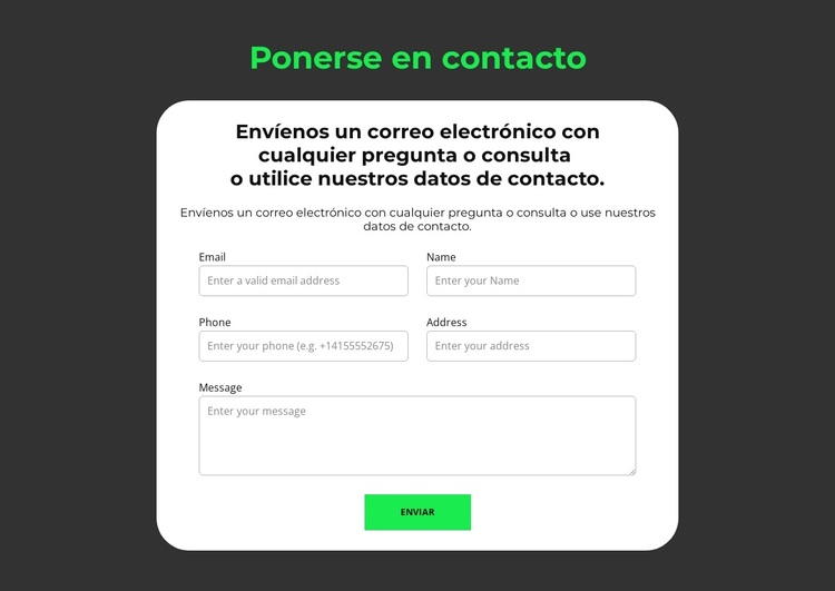 Formato de solicitud Tema de WordPress