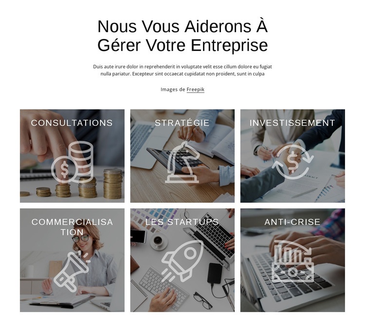 Nous vous aidons à gérer votre entreprise Conception de site Web