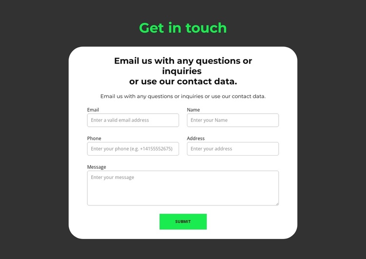 Submission form Joomla Template