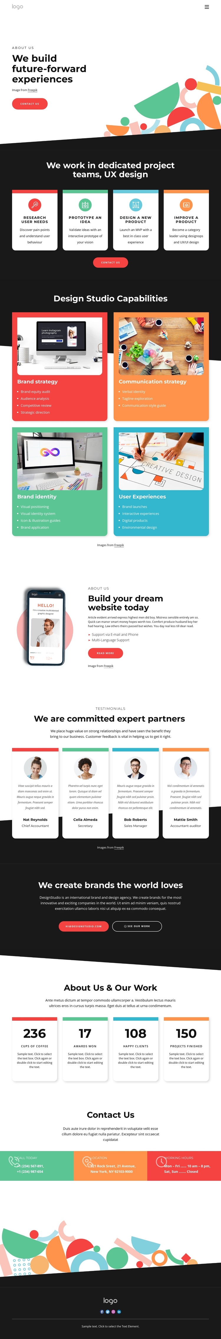 We design with the future in mind One Page Template