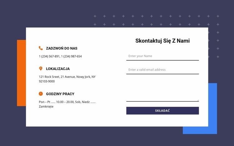 Blok kontaktów o dwóch kształtach Szablon HTML5