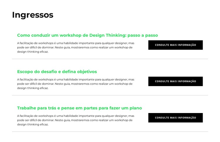 Comprar um ingresso Template CSS