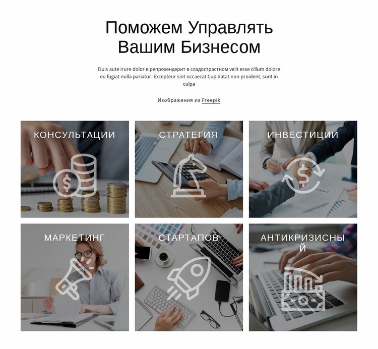 Помогаем управлять вашим бизнесом HTML5 шаблон