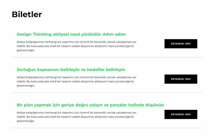 Bilet satın al Web Sitesi Mockup'ı