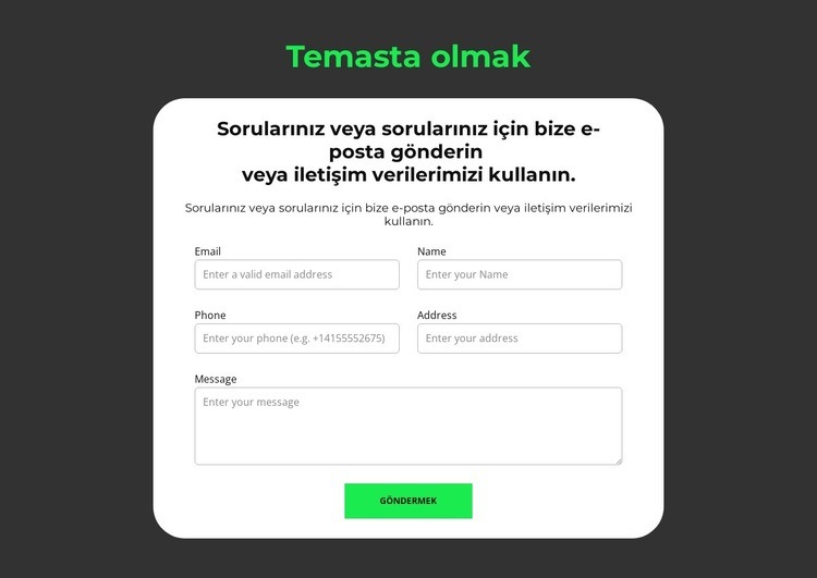 Başvuru formu Web Sitesi Oluşturucu Şablonları