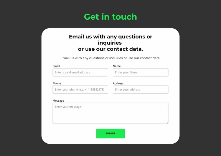Submission form Webflow Template Alternative