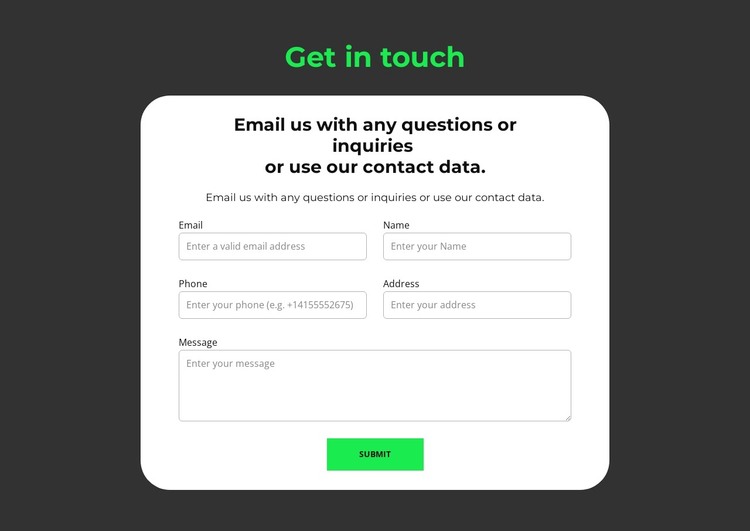Submission form WordPress Theme