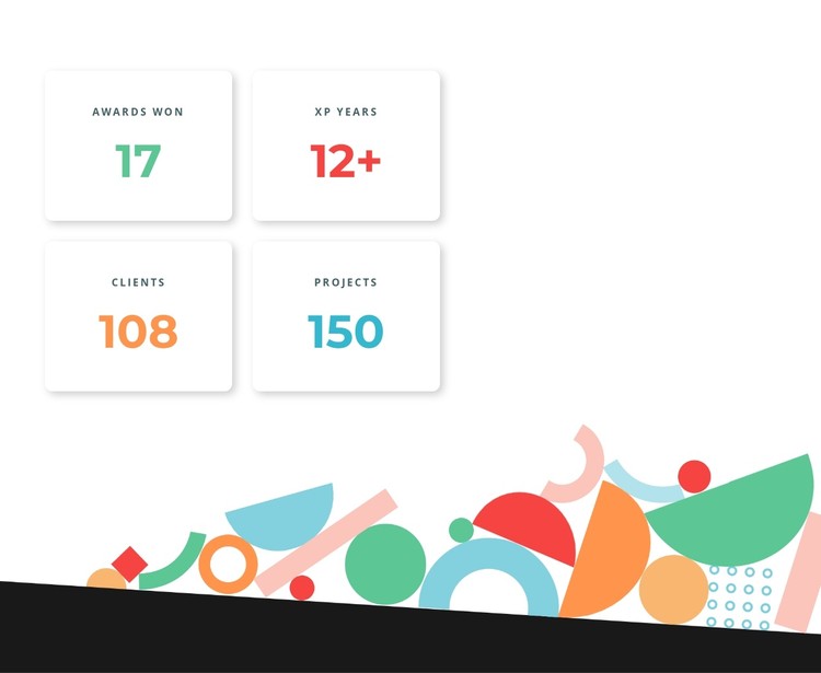 Counters with geometric shapes CSS Template