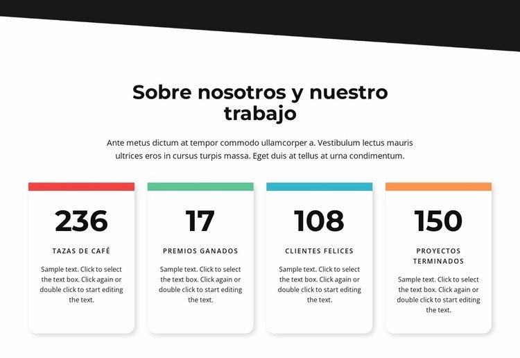 Sobre nosotros y nuestro diseño de trabajo Creador de sitios web HTML