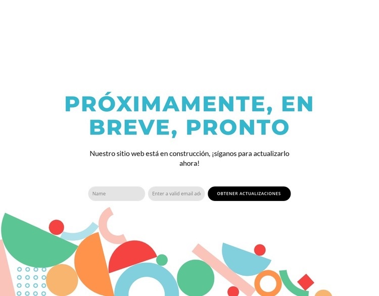 Próximamente diseño de bloques Creador de sitios web HTML