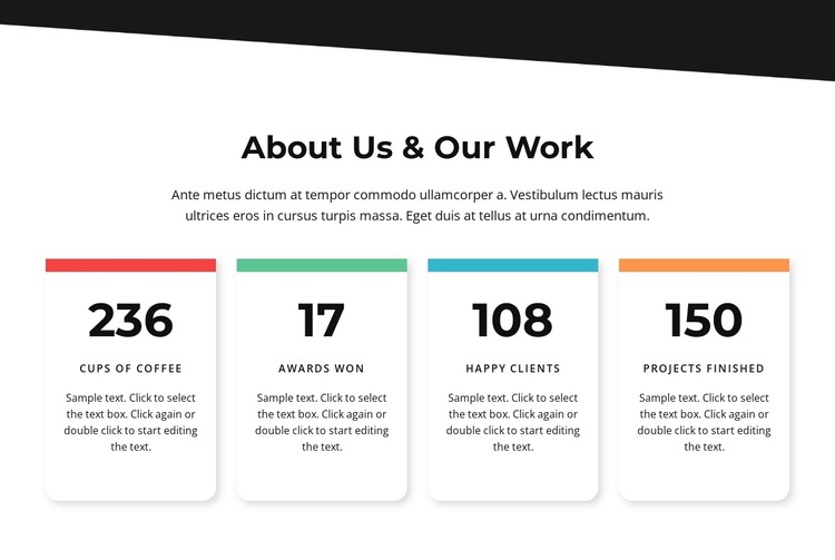 About us and our work design HTML5 Template
