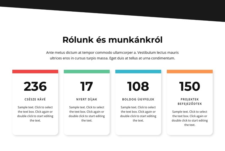 Rólunk és a munkatervünkről HTML Sablon