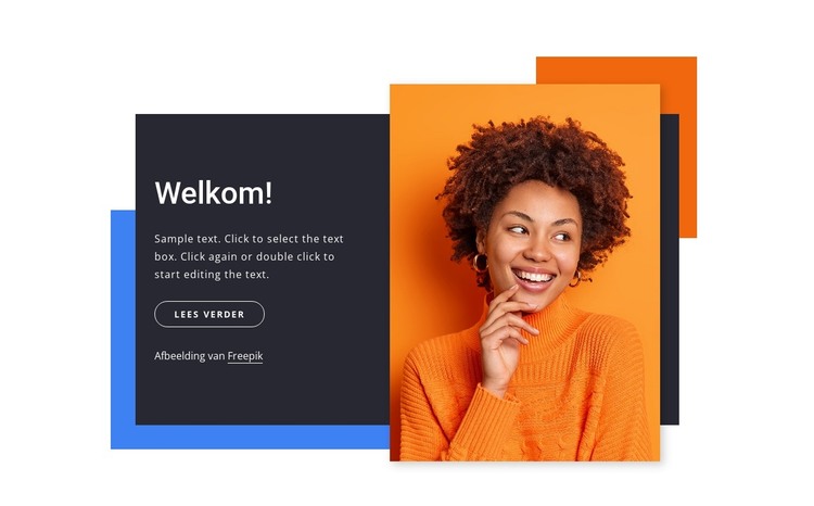 Welkomstblok met vormen HTML-sjabloon