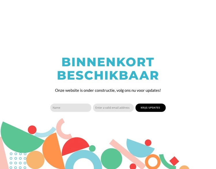 Binnenkort blokontwerp Website mockup