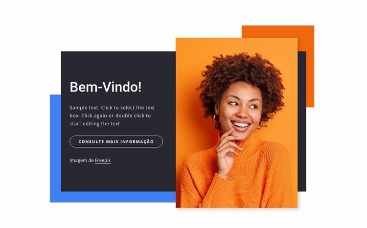 Bloco de boas-vindas com formas Construtor de sites HTML