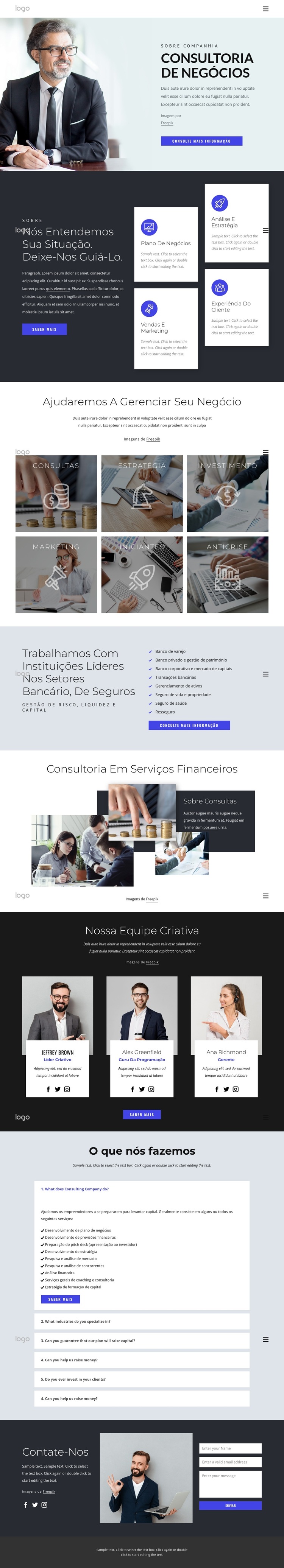 Estratégia financeira de sucesso Modelo de site