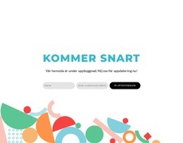 Kommer Snart Blockdesign Responsiv CSS-Mall