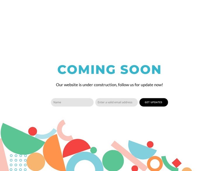 Coming soon block design Web Page Design
