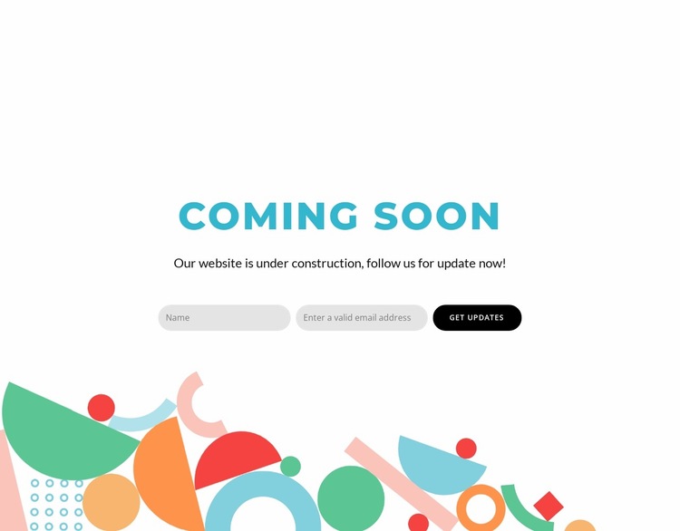 Coming soon block design Website Builder Templates