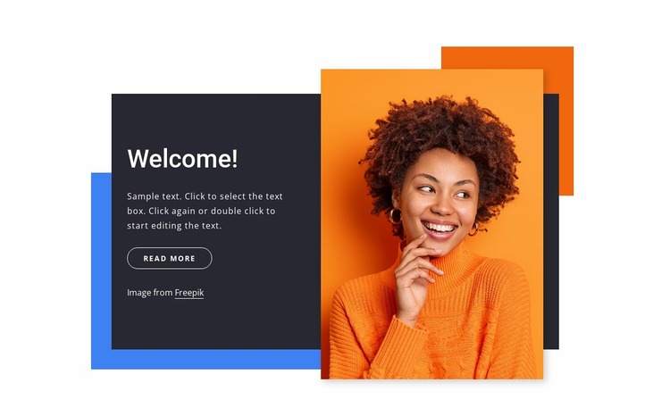 Welcome block with shapes Website Mockup