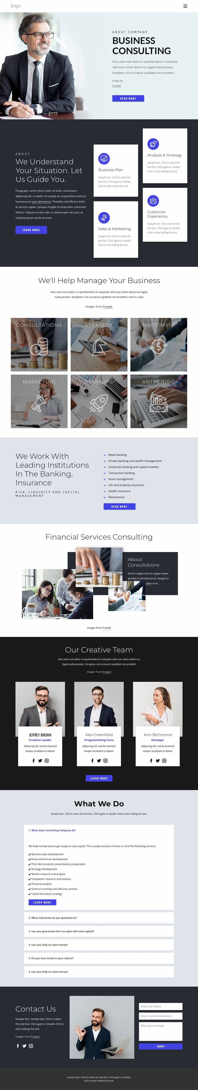 Successful financial strategy Website Template