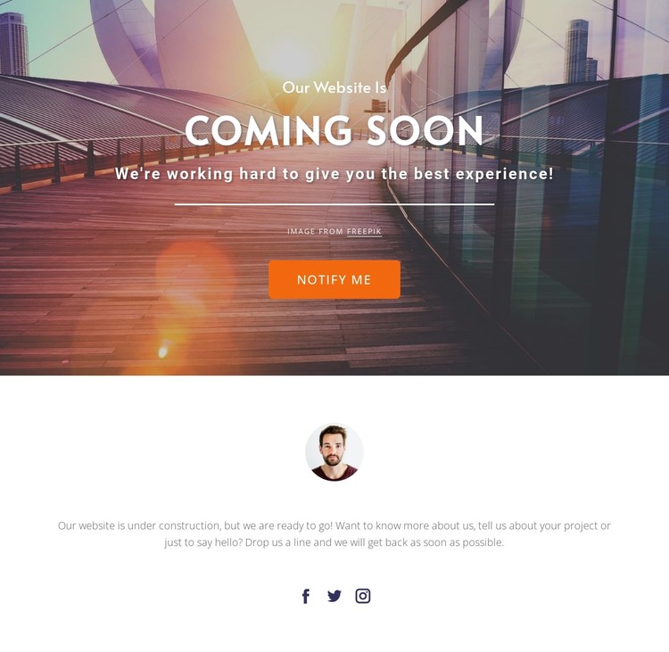 Coming soon in grid CSS Template