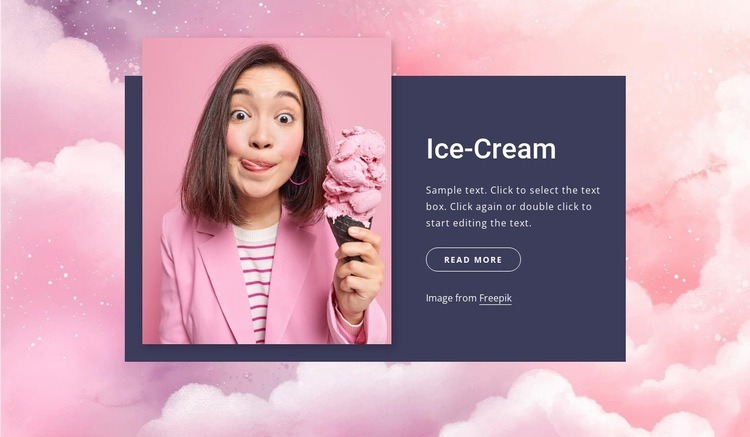 Come to ice cream cafe Homepage Design