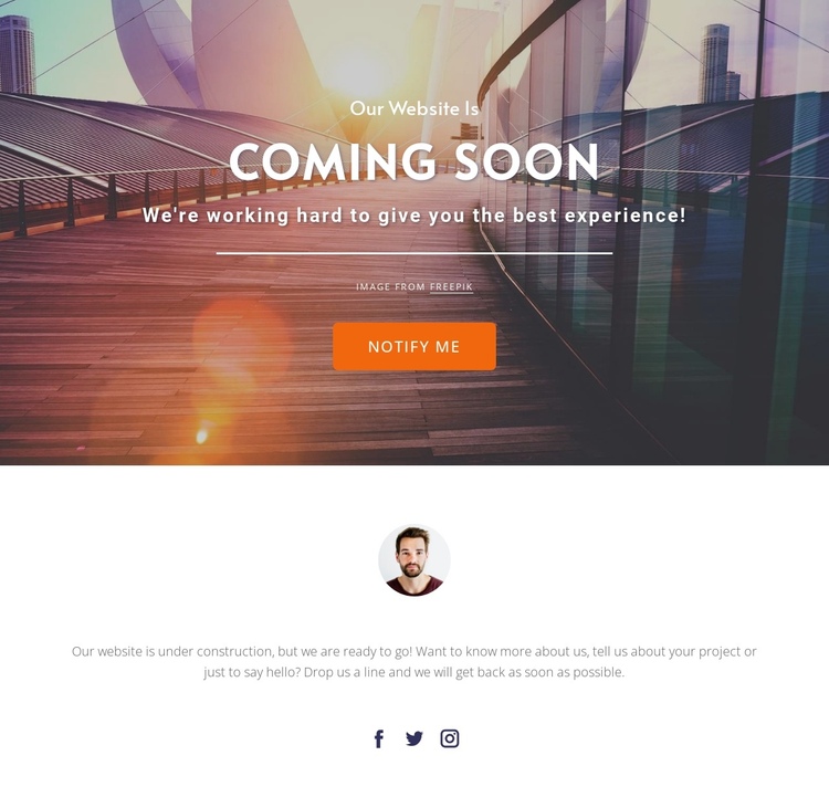Coming soon in grid One Page Template