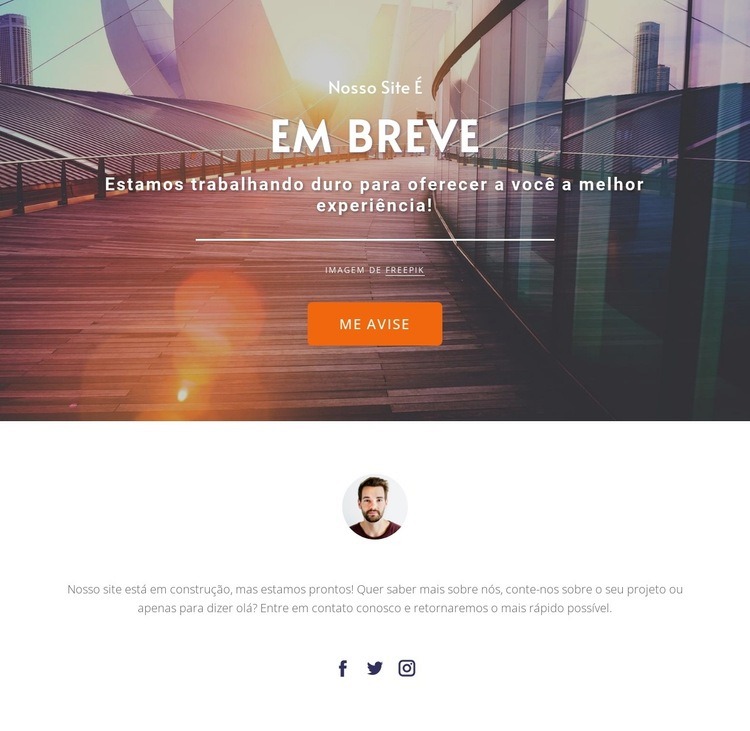 Em breve na grade Construtor de sites HTML